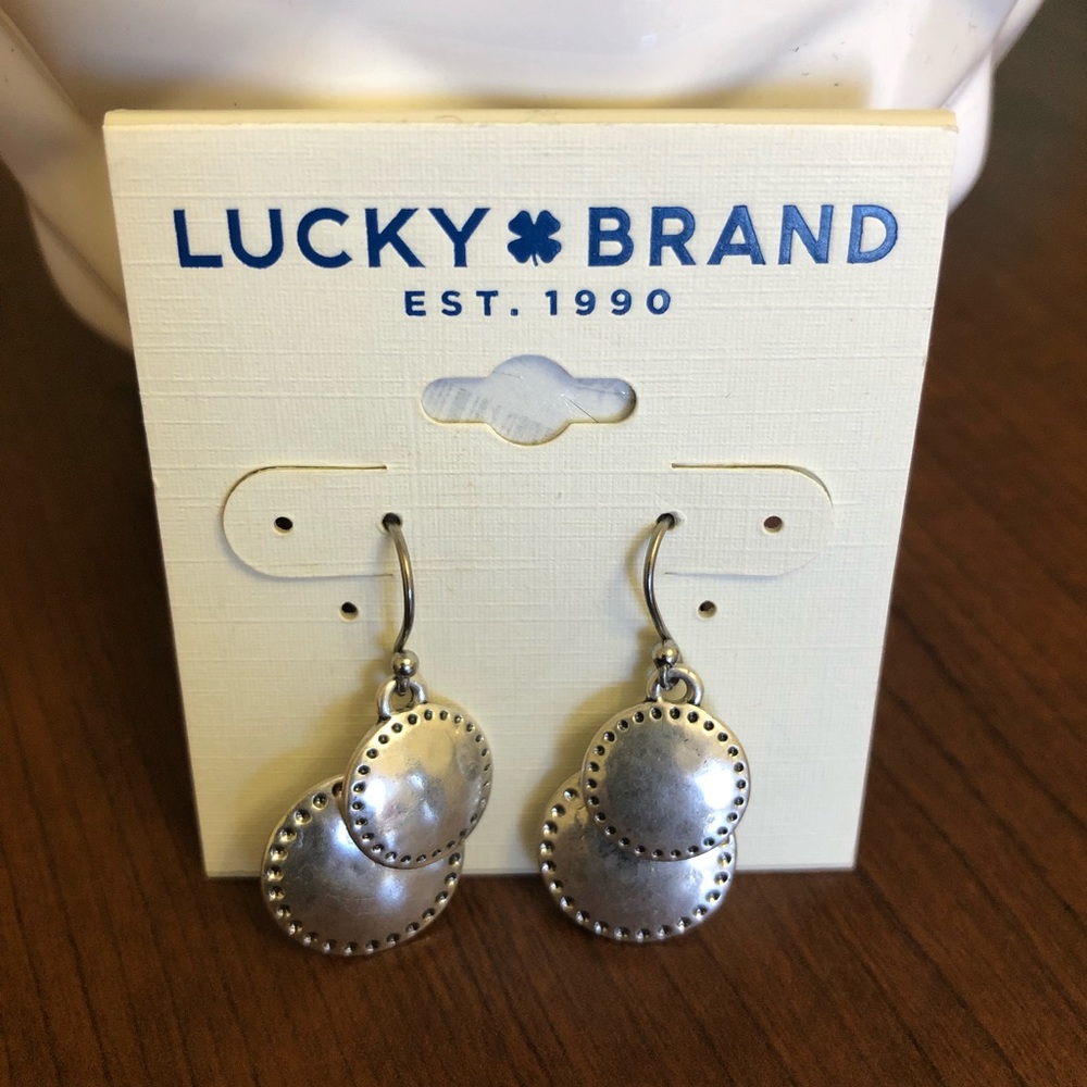 Lucky brand silver disc earrings